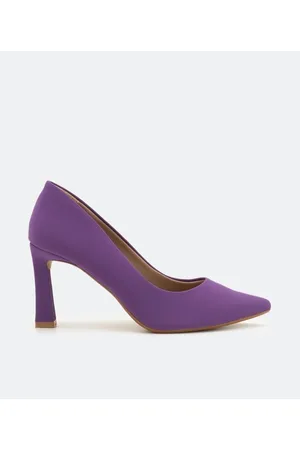 Satinato Sapato Scarpin Bico Fino e Salto Diferenciado