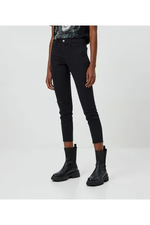 Blue Steel Calça Skinny Jeans com Puídos e Detalhe Navalhado