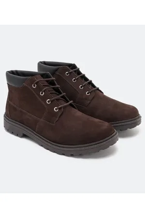 Viko Bota Worker em Couro com Detalhes em Recortes
