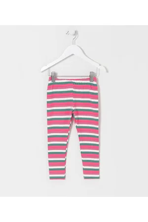 Póim (1 a 5 anos) Calça Legging Infantil em Molecotton com Listras Coloridas - Tam 1 a 5 anos
