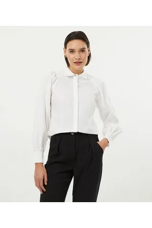 A-Collection Camisa em Tricoline com Manga Longa Bufante