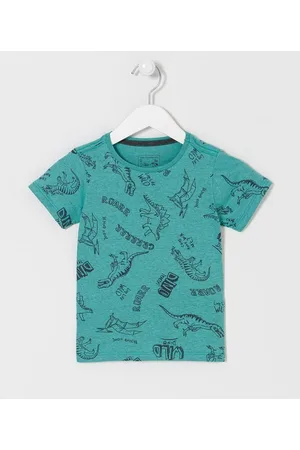 Póim (1 a 5 anos) Camiseta Infantil com Estampa de Dinossauros - Tam 1 a 5 anos