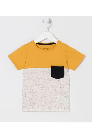 Póim (1 a 5 anos) Camiseta Infantil com Recortes e Bolsinho - Tam 1 a 5 anos