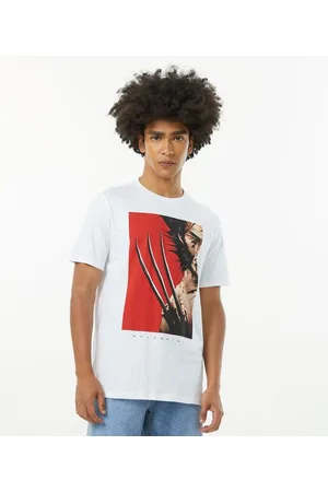 Marvel Camiseta em Meia Malha Manga Curta com Estampa Wolverine