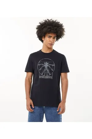 Stranger Things Camiseta em Meia Malha com Estampa Demogorgon