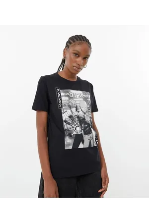 One Punch Man Blusa Alongada em Meia Malha com Estampa Saitama e Genos