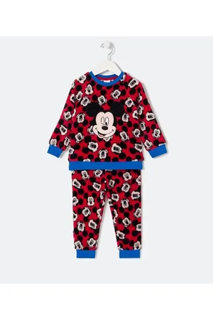 Mickey Mouse Pijama Longo Infantil em Fleece com Bordado do Mickey - Tam 5 a 14 anos