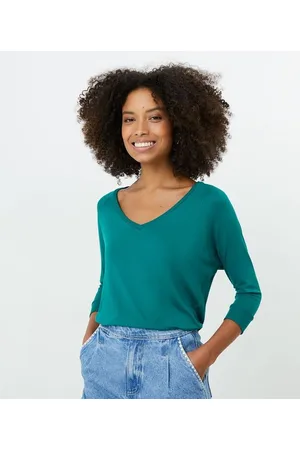 Marfinno Blusa Básica em Viscose com Manga 3/4