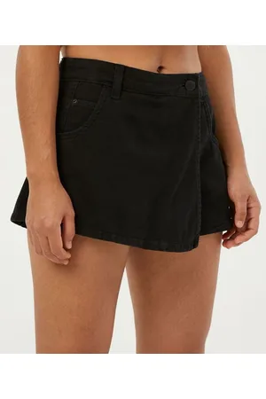 Blue Steel Short Saia em Sarja Transpassado com Bolsos
