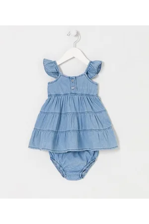 Teddy Boom Vestido Marias Infantil com Babadinhos e Calcinha - Tam 3 a 18 meses
