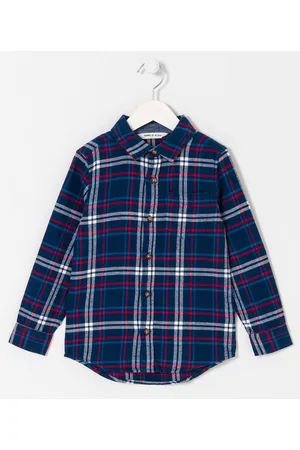 Fuzarka Camisa Infantil em Flanela Xadrez - Tam 5 a 14 anos