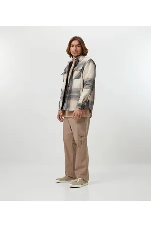 Ripping Calça em Sarja com Bolsos Diversos