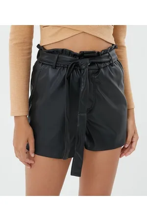 Blue Steel Short Clochard em Material Sintético com Bolsos e Cinto Faixa