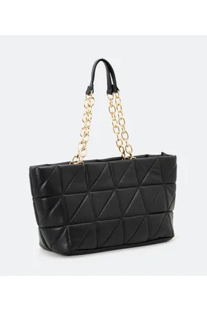 Satinato Bolsa Shopper Matelasse com Alça de Corrente