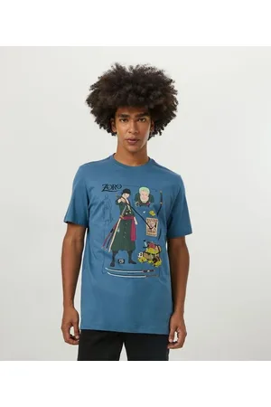 Onepiece Camiseta em Meia Malha com Estampa do Zoro