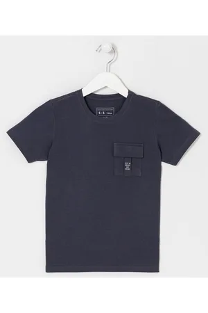 Fuzarka Camiseta Infantil Bolso com Lapela - Tam 5 a 14 anos