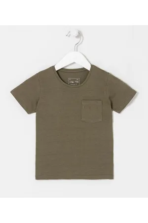 Póim (1 a 5 anos) Camiseta Infantil Maquinetada com Bolsinho - Tam 1 a 5 anos