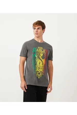 Bob Marley Camiseta em Algodão com Estampa