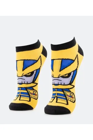 Marvel Meia Cano Curto em Algodão com Estampa Thanos