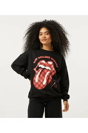 The Rolling Stones Blusão Alongado em Moletom com Estampa