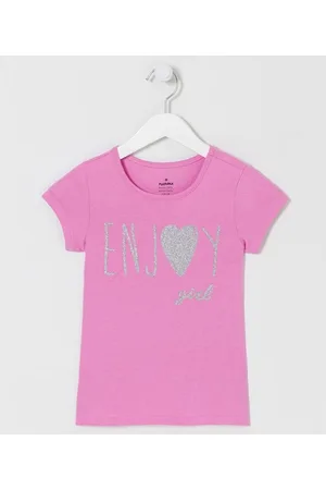 Fuzarka Blusa Infantil com Estampa Enjoy com Glitter - Tam 5 a 14 anos