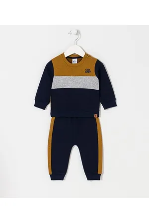 Teddy Boom Conjunto Infantil em Moletom com Recortes e Bordado - Tam 0 a 18 meses