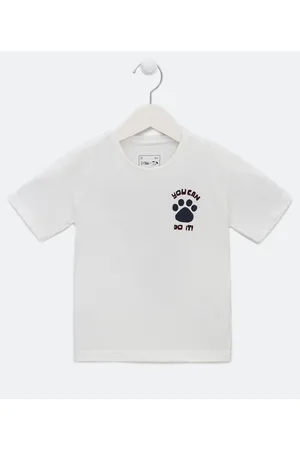 Póim (1 a 5 anos) Camiseta Infantil com Estampa Frente e Costas de Urso - Tam 1 a 5 anos