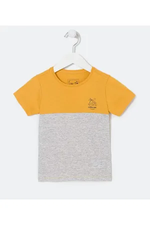 Póim (1 a 5 anos) Camiseta Infantil com Recortes e Estampa de Praia - Tam 1 a 4 anos