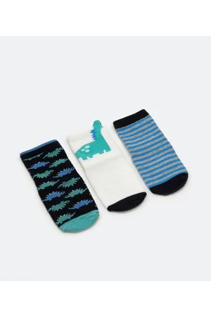 Teddy Boom Kit 03 Pares de Meias Infantis com Estampa de Dinossauros - Tam 0 a 12 meses