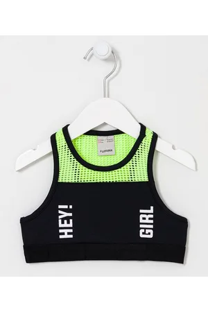 Fuzarka Blusa Top Infantil com Detalhe de Tela - Tam 5 a 14 anos