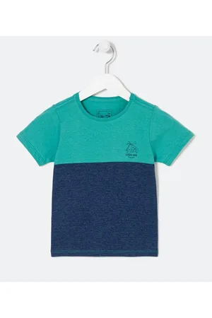 Póim (1 a 5 anos) Camiseta Infantil com Recortes e Estampa de Praia - Tam 1 a 5 anos