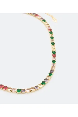 Cubus Colar Curto em Metal com Zircônia Coloridas