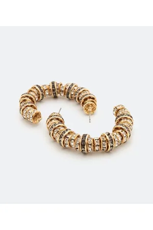 Cubus Brinco Argola Média em Metal com Strass