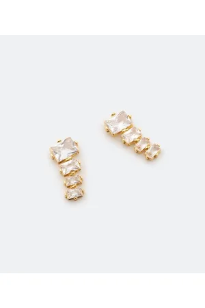 Cubus Brinco Earc Cuff em Metal com Zircônias
