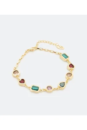 Cubus Pulseira em Metal com Zircônias Coloridas
