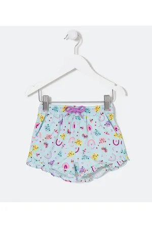 Póim (1 a 5 anos) Short Infantil com Estampa de Bichinhos e Babadinhos - Tam 1 a 5 anos