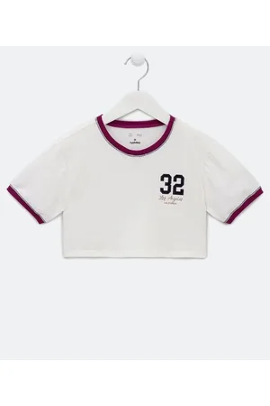 Fuzarka Blusa Cropped Infantil com Numero 32 - Tam 5 a 14 anos