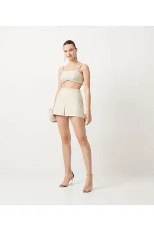 Blue Steel Short Curto Alfaiataria com Bolsos Grandes e Pences