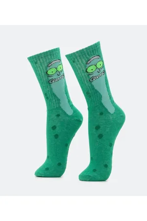 Rick and Morty Meia Cano Longo em Algodão com Estampa do Rick Picles