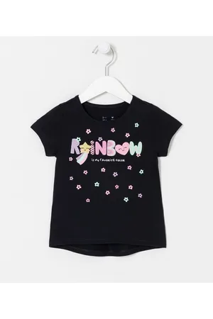 Póim (1 a 5 anos) Blusa Infantil com Estampa Rainbow - Tam 1 a 5 anos
