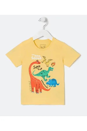Póim (1 a 5 anos) Camiseta Infantil com Estampa de Dinossauros - Tam 1 a 5 anos