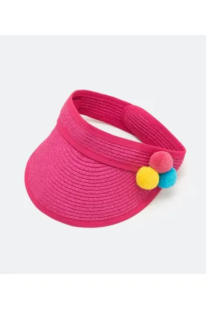 Cubus Viseira de Palha Infantil com Pompons Coloridos