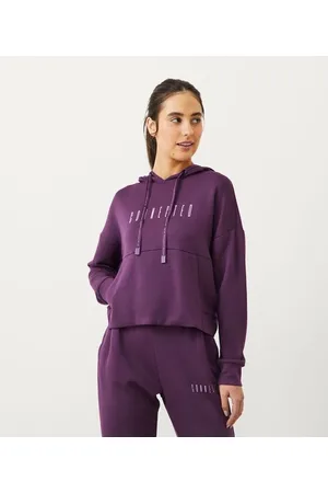 Get Over Blusão Fechado Esportivo em Modal com Lettering e Bolso Canguru