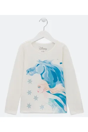 Frozen Blusa Infantil com Estampa da Elsa - Tam 3 a 10 anos