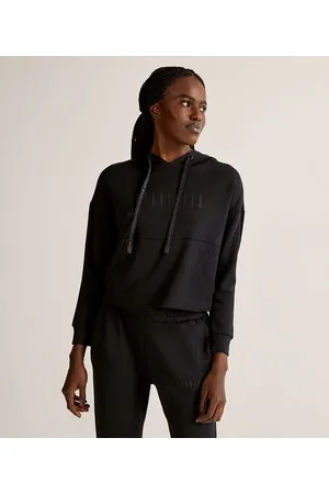 Get Over Blusão Fechado Esportivo em Modal com Lettering e Bolso Canguru