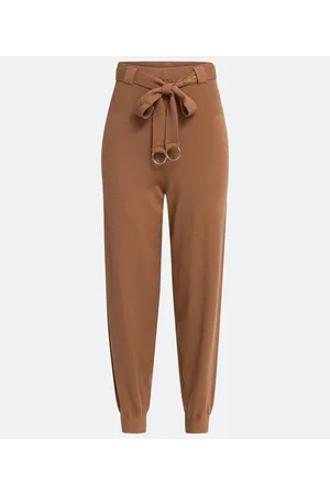 Cortelle Calça Capri em Tricô Cós Canelado e Cinto com Fivela Redonda