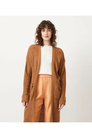 Cortelle Cardigan Alongado em Tricô com Abertura Frontal e Bolsos