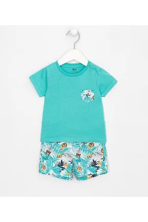Teddy Boom Conjunto Infantil Estampa de Bichinhos e Folhagens - Tam 0 a 18 meses