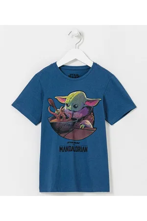 STAR WARS Camiseta Infantil Estampa Localizada Baby Yoda - Tam 5 a 14 Anos