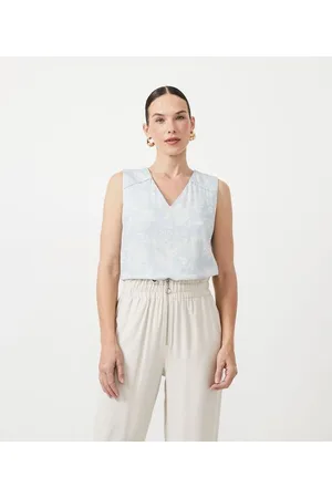 Cortelle Blusa Regata em Viscose com Estampa Floral